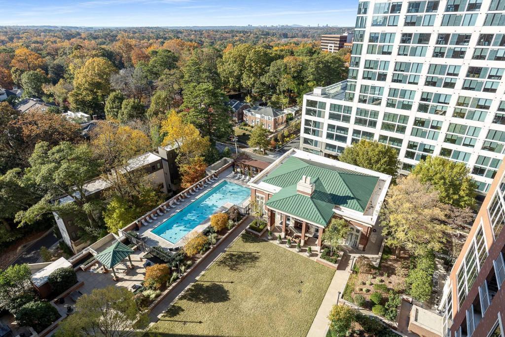 1820 Peachtree Road Northwest, Unit 1409 Atlanta, GA 30309 - Photo 27 of 44 an aerial view of a house with a ocean view