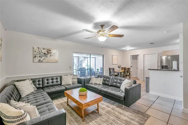 a view of a lake with a big yard