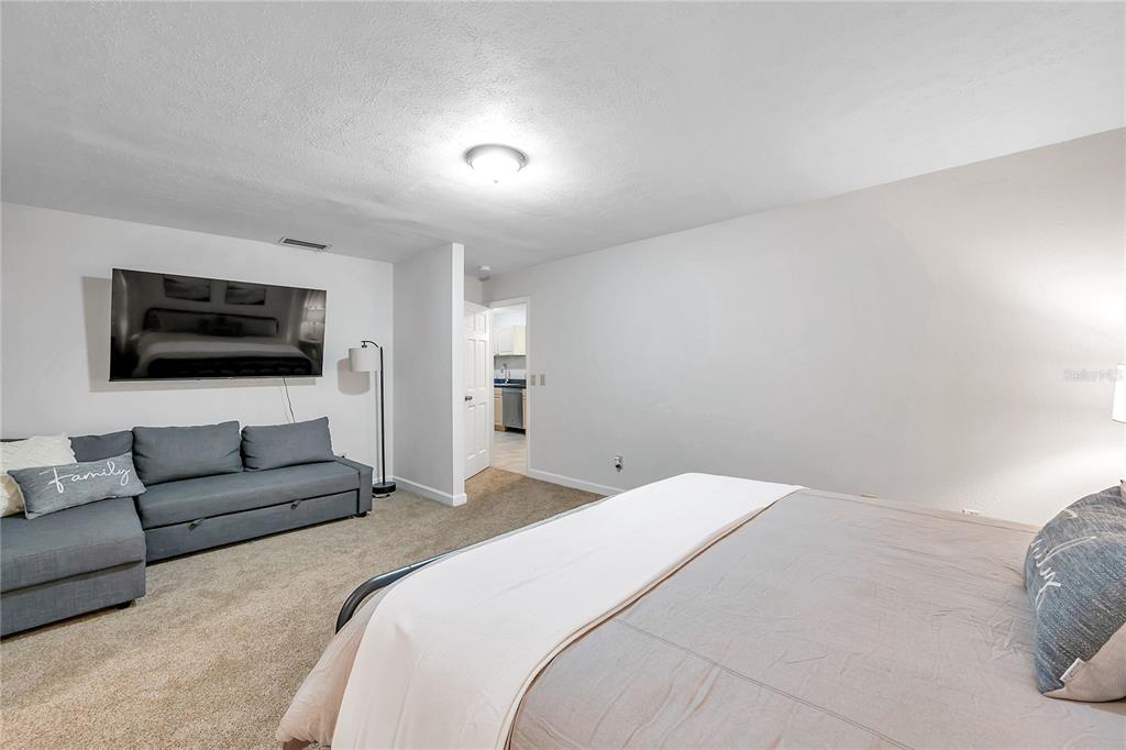 7405 Williams Road Seffner, FL 33584 - Photo 41 of 100 a bedroom with a bed a couch and a flat screen tv