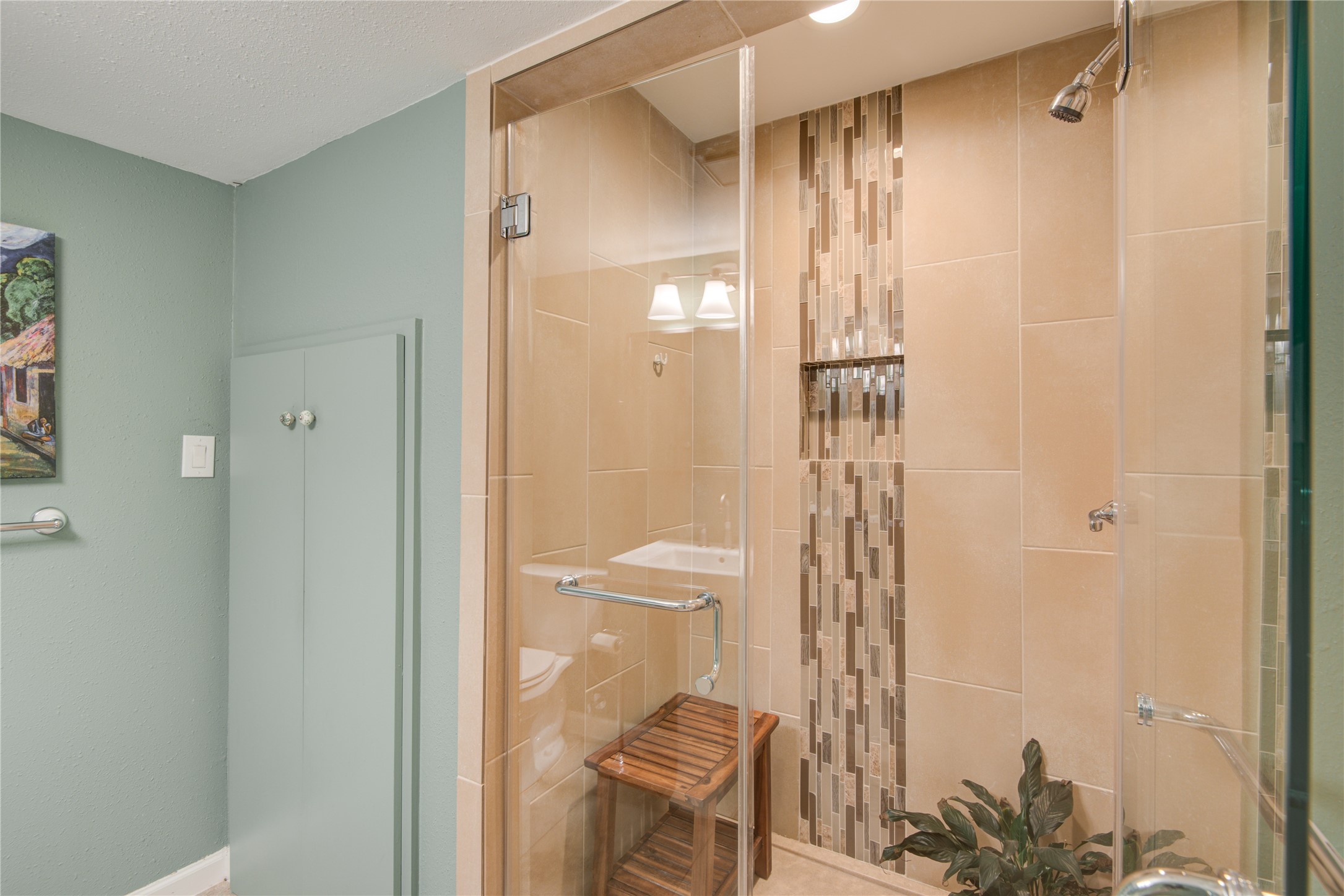 7449 Brompton Street, Unit 7449 Houston, TX 77025 - Photo 24 of 46 a bathroom with a shower and a toilet