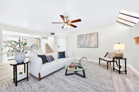 a living room with furniture