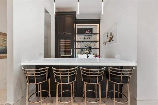 a kitchen with lots of counter top space