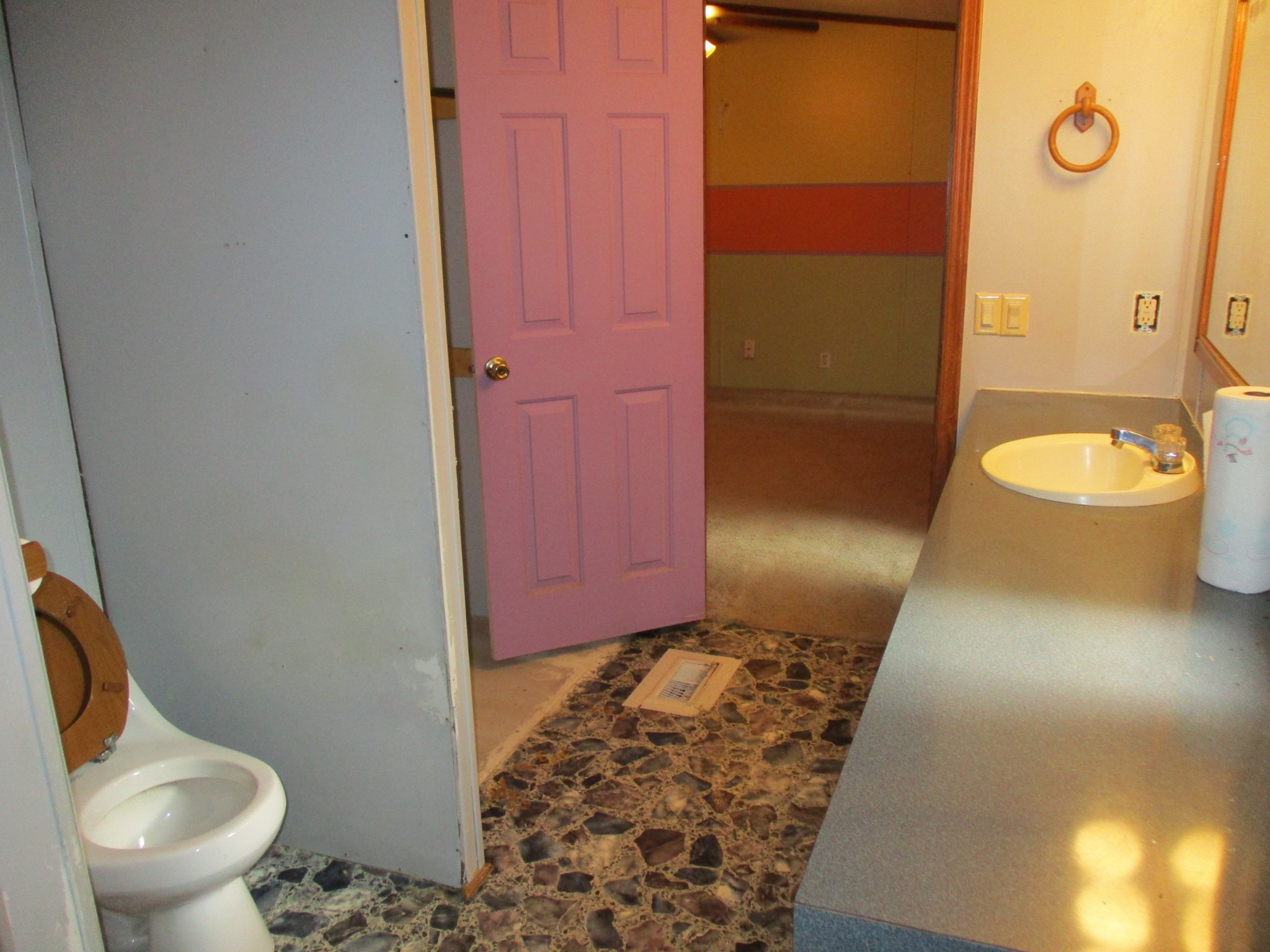 1112 Lecomte Road Dickson, TN 37055 - Photo 21 of 33 a bathroom with a granite countertop sink and a mirror