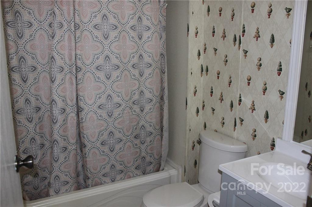 339 Dewitt Owens Road Rutherfordton, NC 28139 - Photo 19 of 48 a bathroom with a toilet and a shower curtain