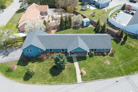 an aerial view of a house