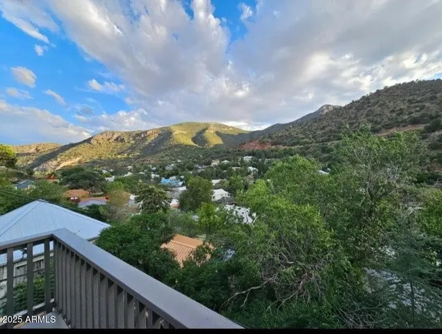 a view of a city from a balcony