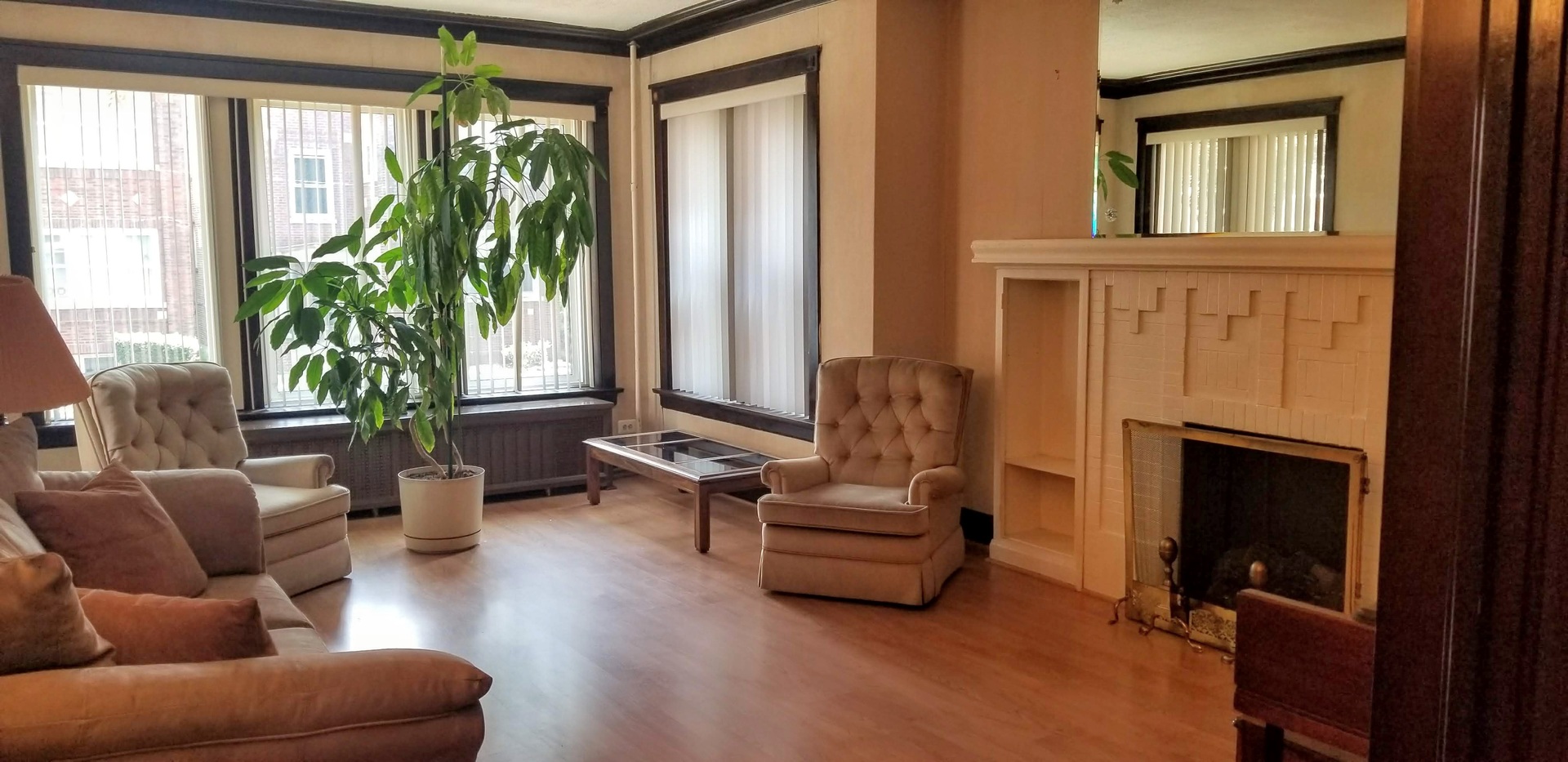 7418 South Rhodes Avenue Chicago, IL 60619 - Photo 4 of 41 a living room with furniture and a fireplace