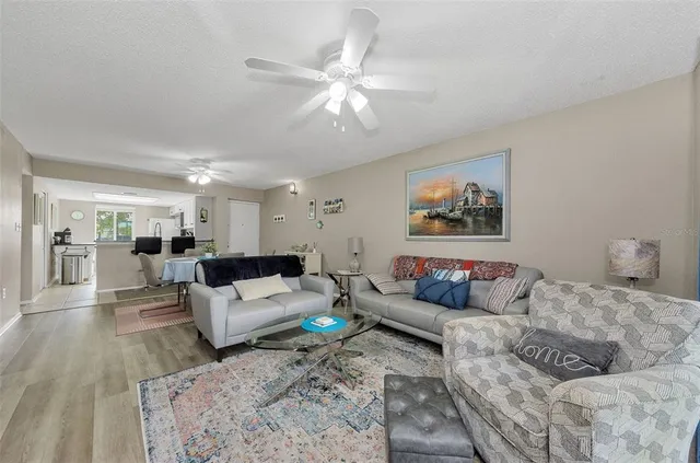 a living room with furniture and a couch