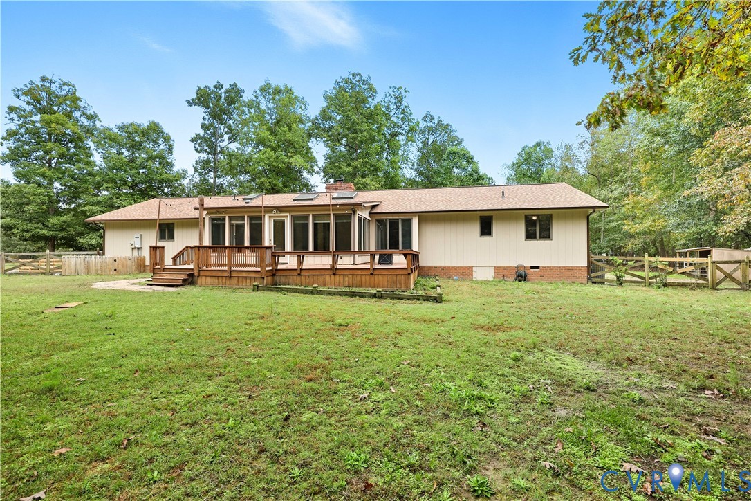 8100 Gold Acres Farm Road Prince George, VA 23875 - Photo 3 of 50 Rear view of property featuring a fenced backyard,