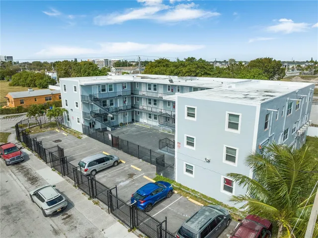a view of a city with tall buildings