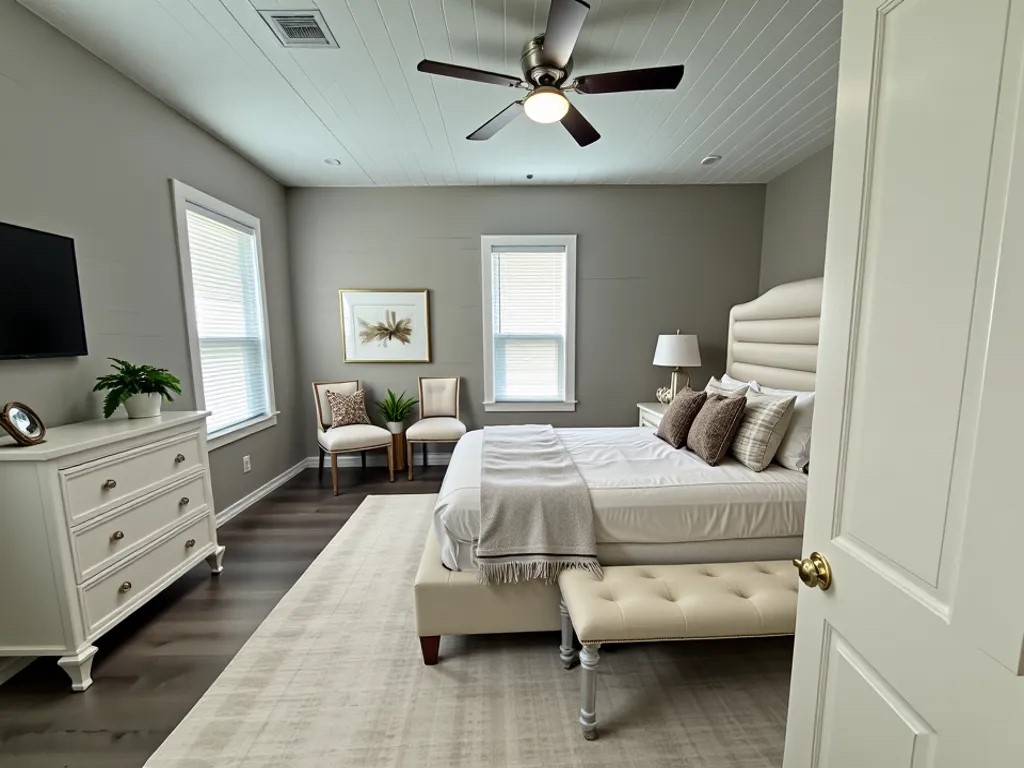 10534 Hufsmith Road Tomball, TX 77375 - Photo 16 of 34 a bedroom with a bed and a flat tv screen on dresser