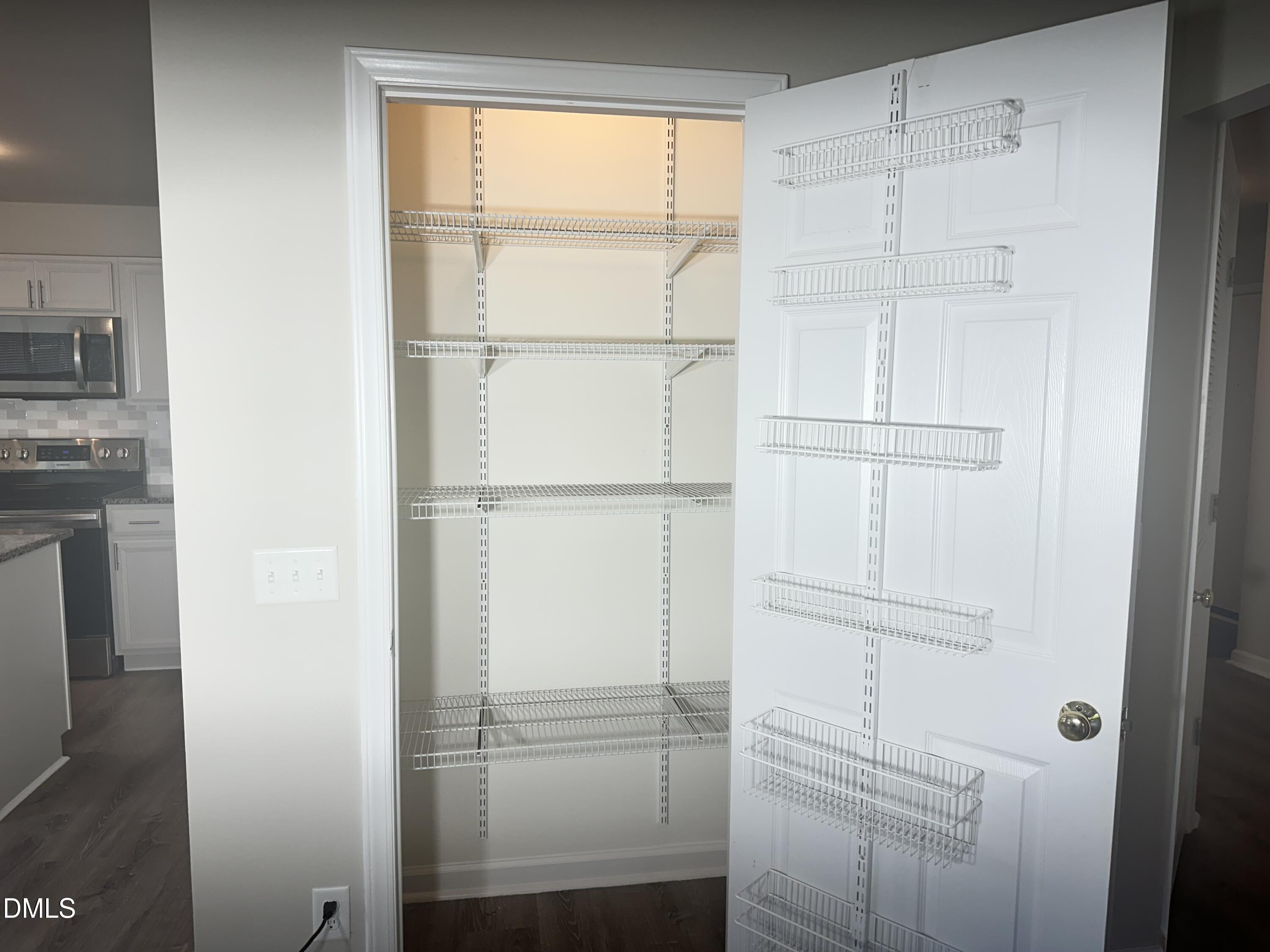 2813 Wellington Ridge Loop Cary, NC 27518 - Photo 11 of 46 Pantry with adjustable wire shelving and door-mounted storage