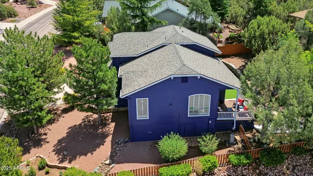 an aerial view of a house