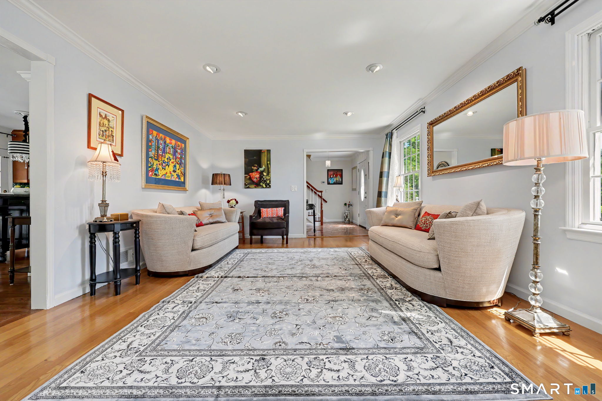 1100 Stillwater Road Stamford, CT 06902 - Photo 6 of 40 Spacious Living Room with Hardwood Floors