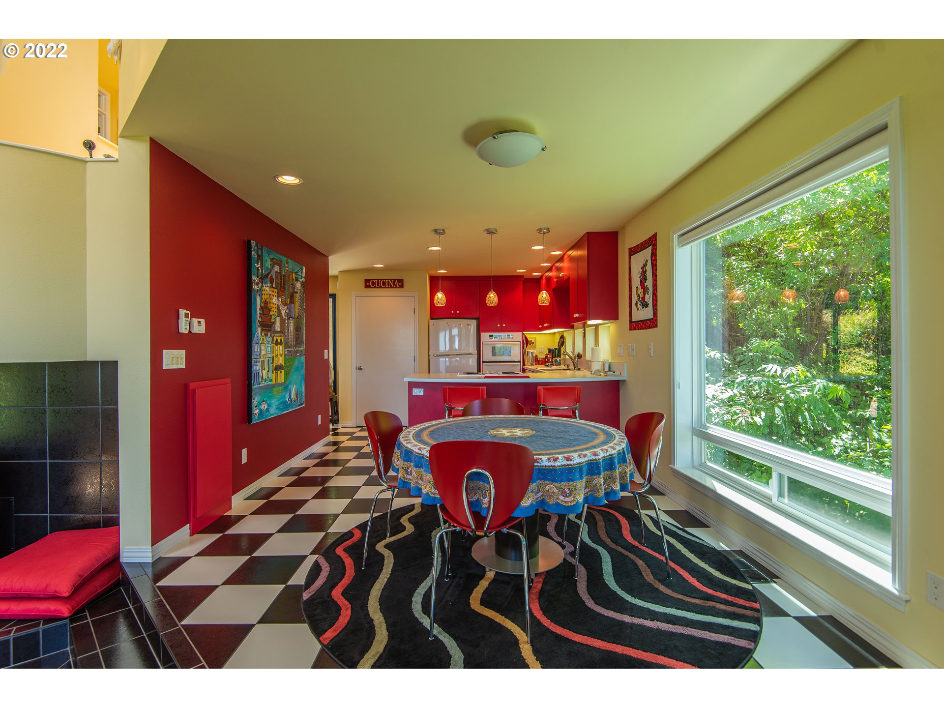 230 Crestview Drive Yachats, OR 97498 - Photo 18 of 31 a view of a dining room with furniture and chandelier