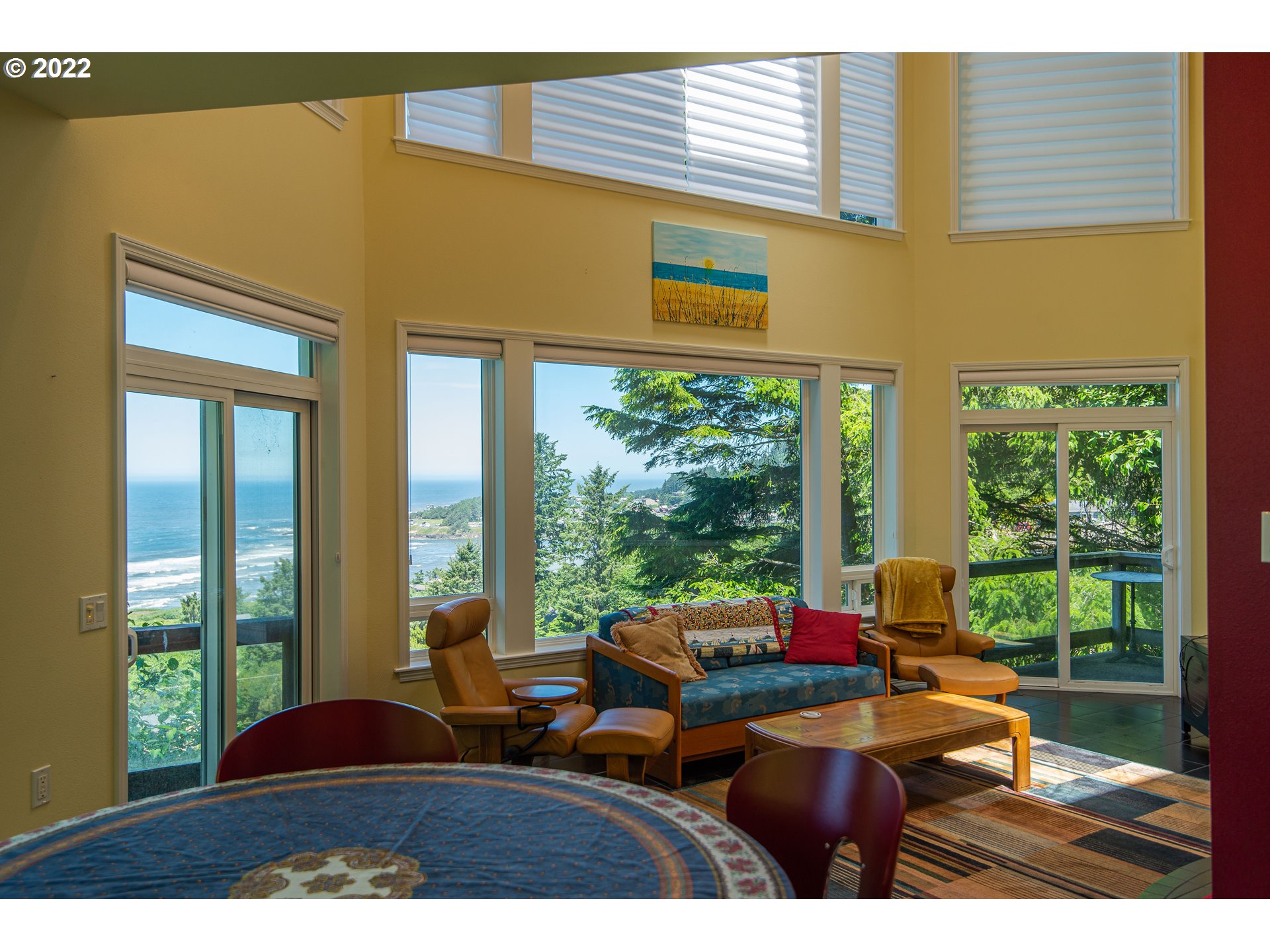 230 Crestview Drive Yachats, OR 97498 - Photo 6 of 31 a living room with furniture and large windows