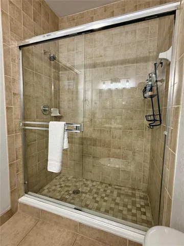 a bathroom with a shower
