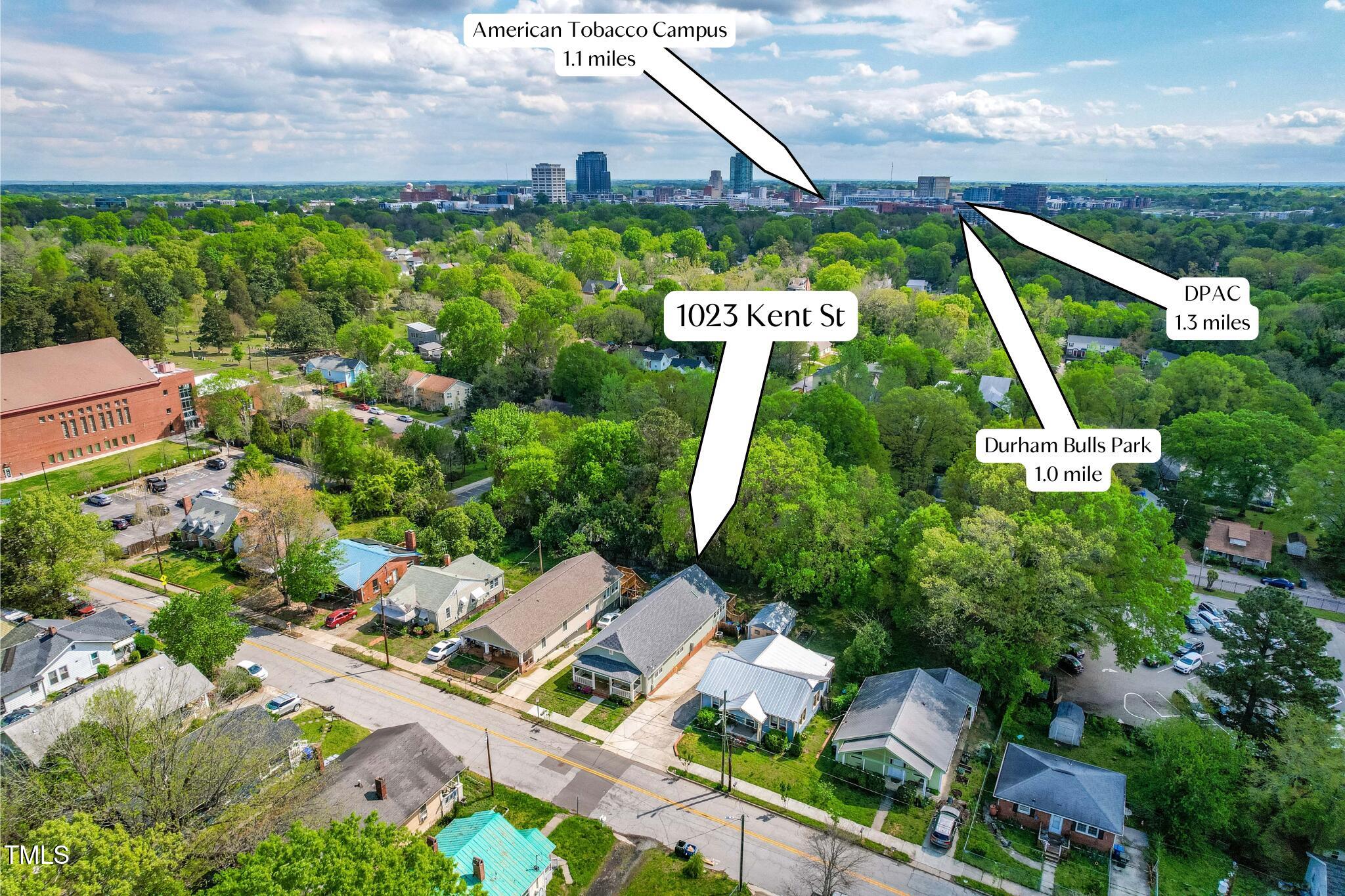 1023 Kent Street Durham, NC 27707 - Photo 39 of 40 an aerial view of residential house with outdoor space and street view