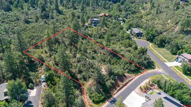 an aerial view of a house