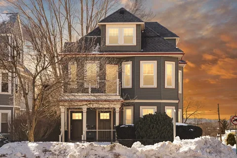 a front view of a building