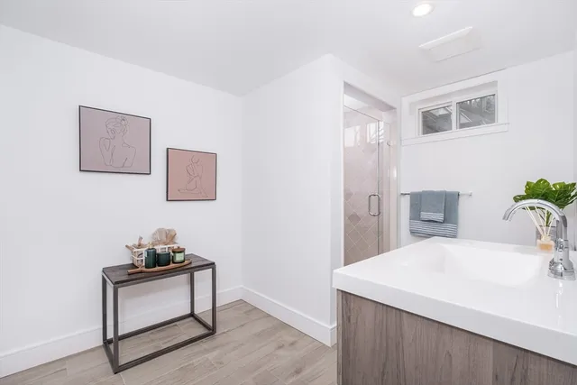 a room with a table and a chair