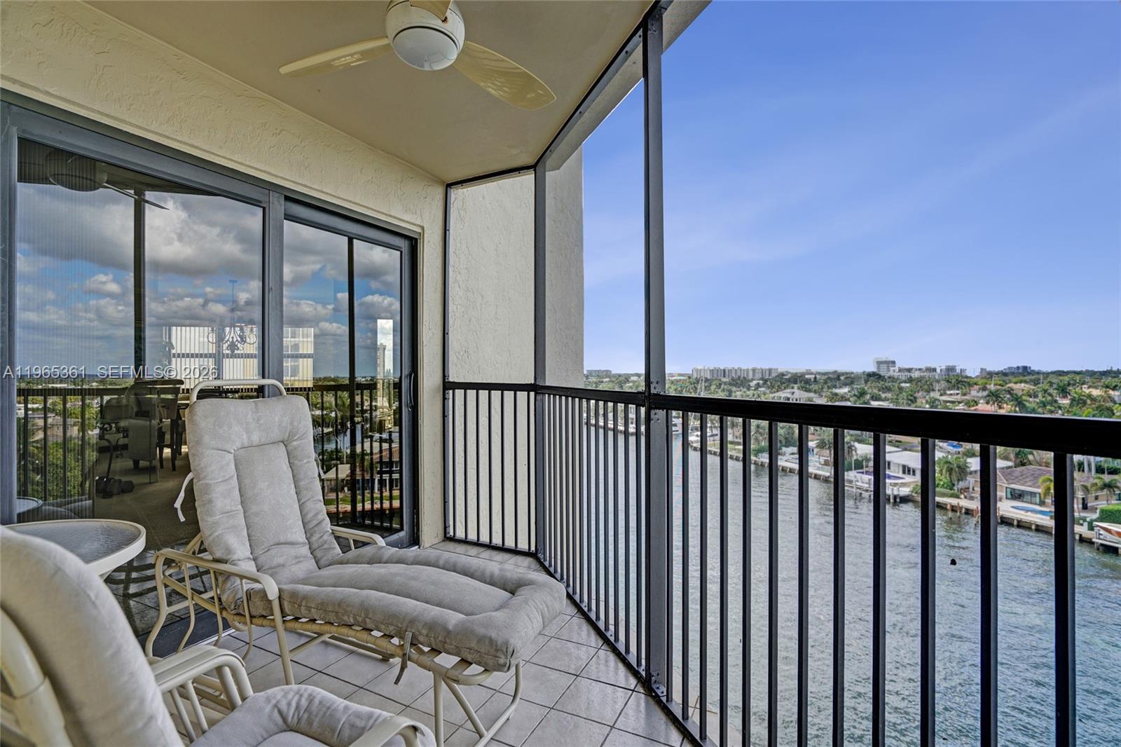 501 North Riverside Drive, Unit 802 Pompano Beach, FL 33062 - Photo 35 of 70 a view of a balcony with furniture