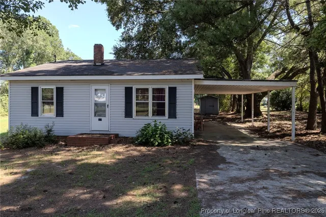 a view of a house with a patio
