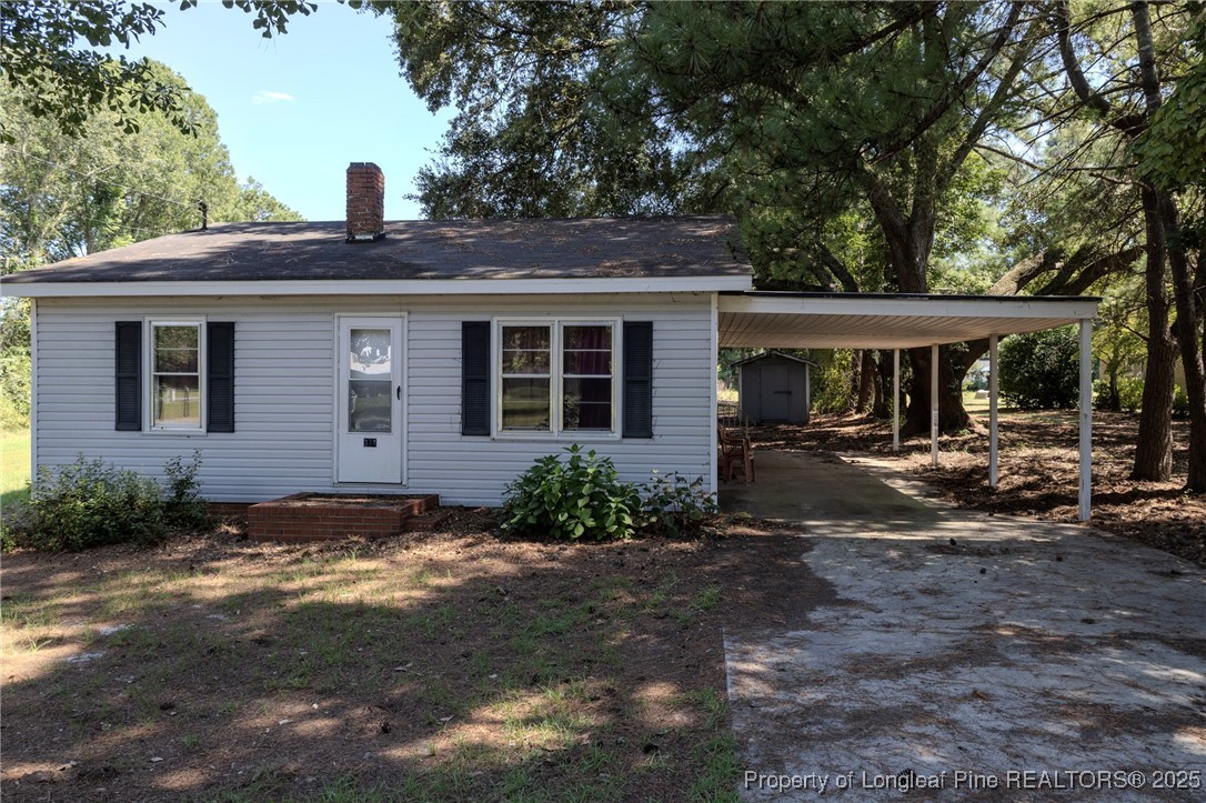 a view of a house with a patio