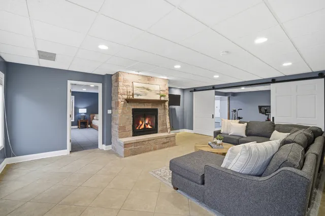 a room with furniture