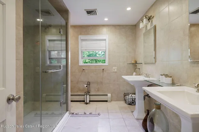 a bathroom with a shower