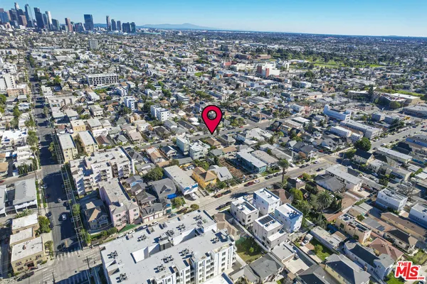 an aerial view of a city