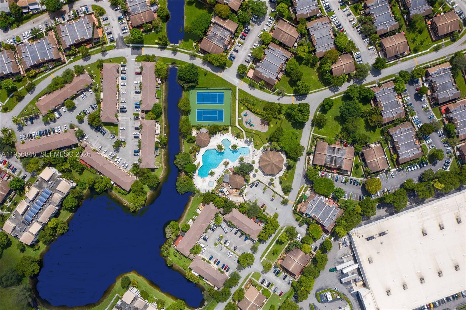 6554 Southwest 114th Place, Unit E74 Miami, FL 33173 - Photo 47 of 51 Aerial view shows our lake!