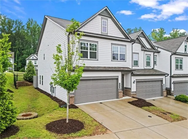 a house view with a garden space