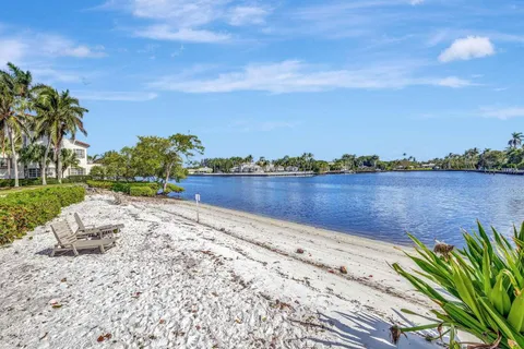 a view of a lake with outside space