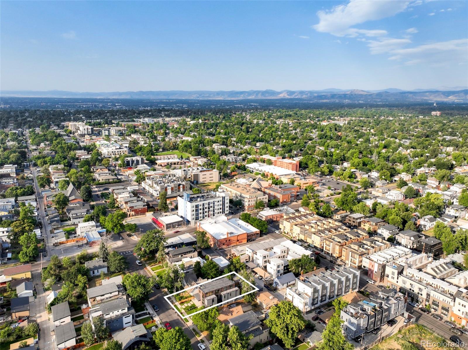 4449 Stuart Street Denver, CO 80212 - Photo 39 of 44 an aerial view of residential building and lake