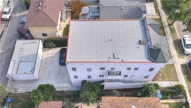 an aerial view of a city