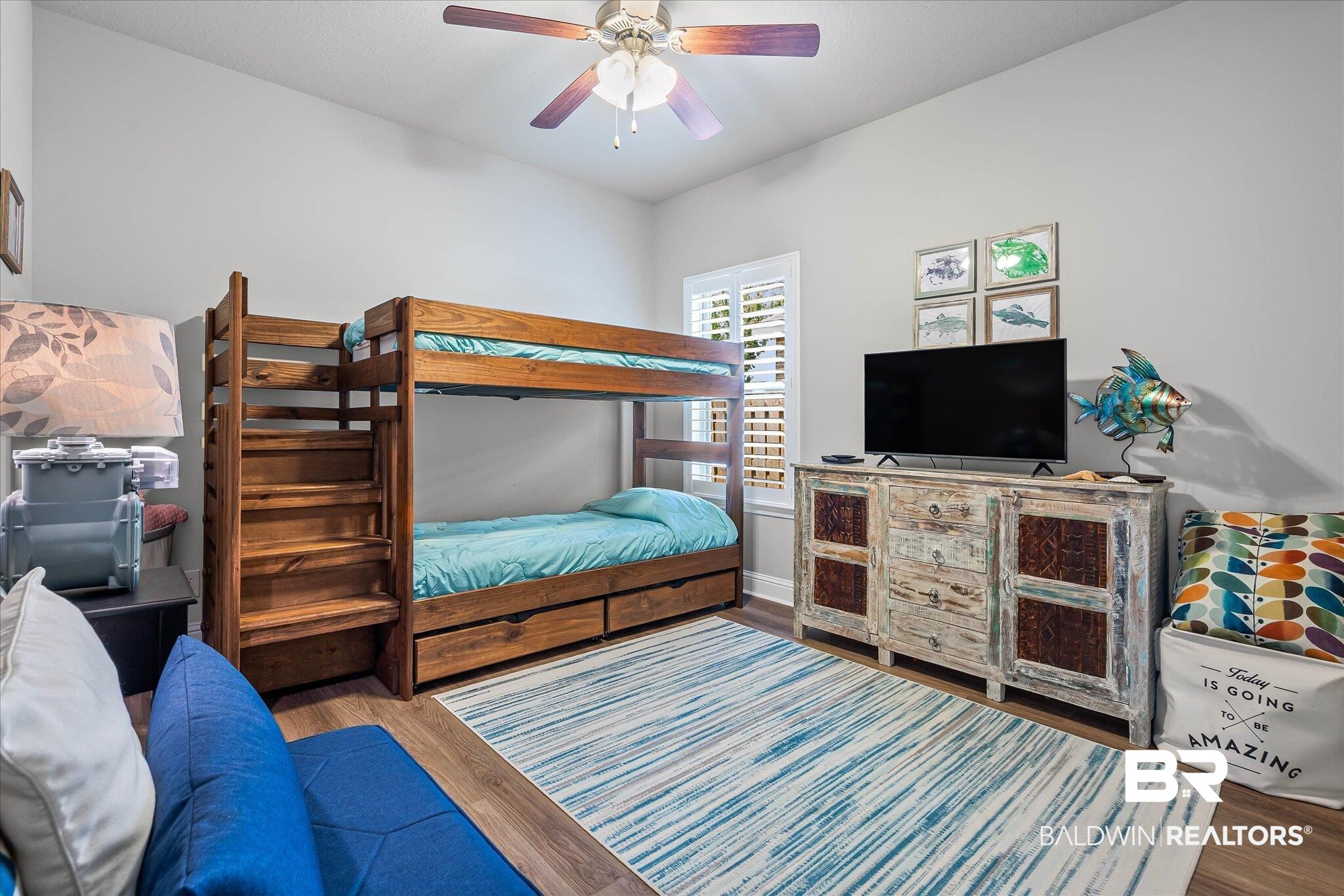 10677 Orkney Way Spanish Fort, AL 36527 - Photo 15 of 22 Bedroom featuring wood finished floors and a ceiling fan