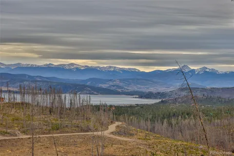 a view of lake and mountain