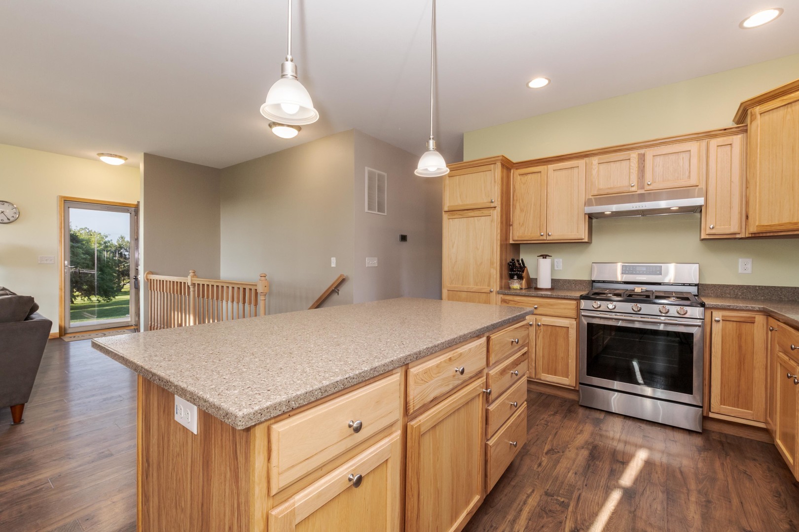 22037 East 2600 N Road Odell, IL 60460 - Photo 22 of 59 a kitchen with a stove and a wooden floor