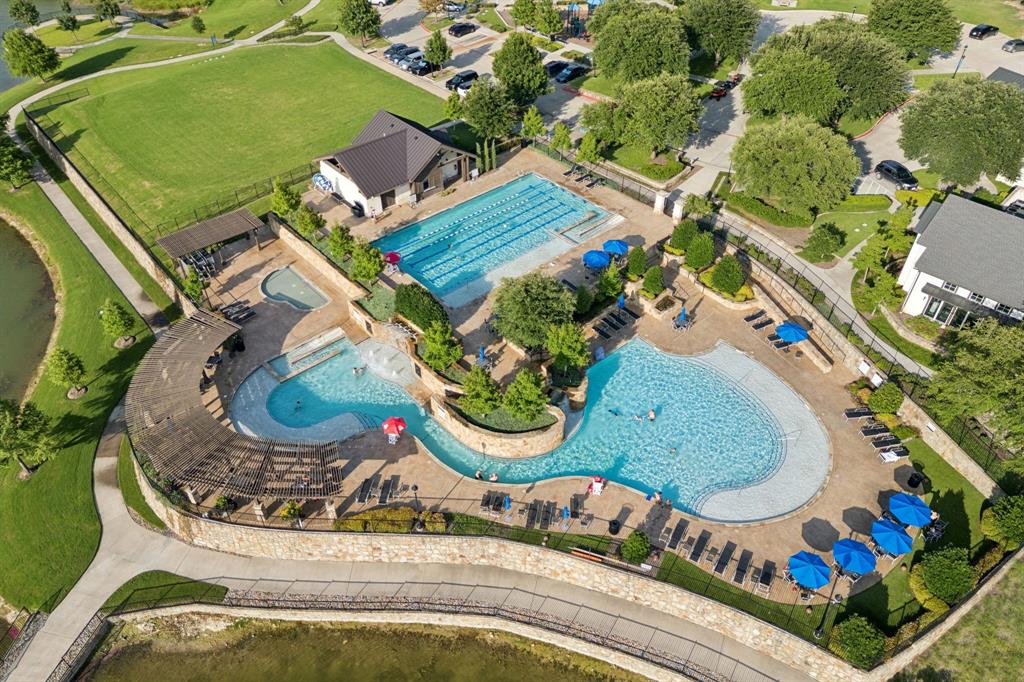 3508 Ruffian Court Celina, TX 75009 - Photo 32 of 38 an aerial view of a house with a swimming pool