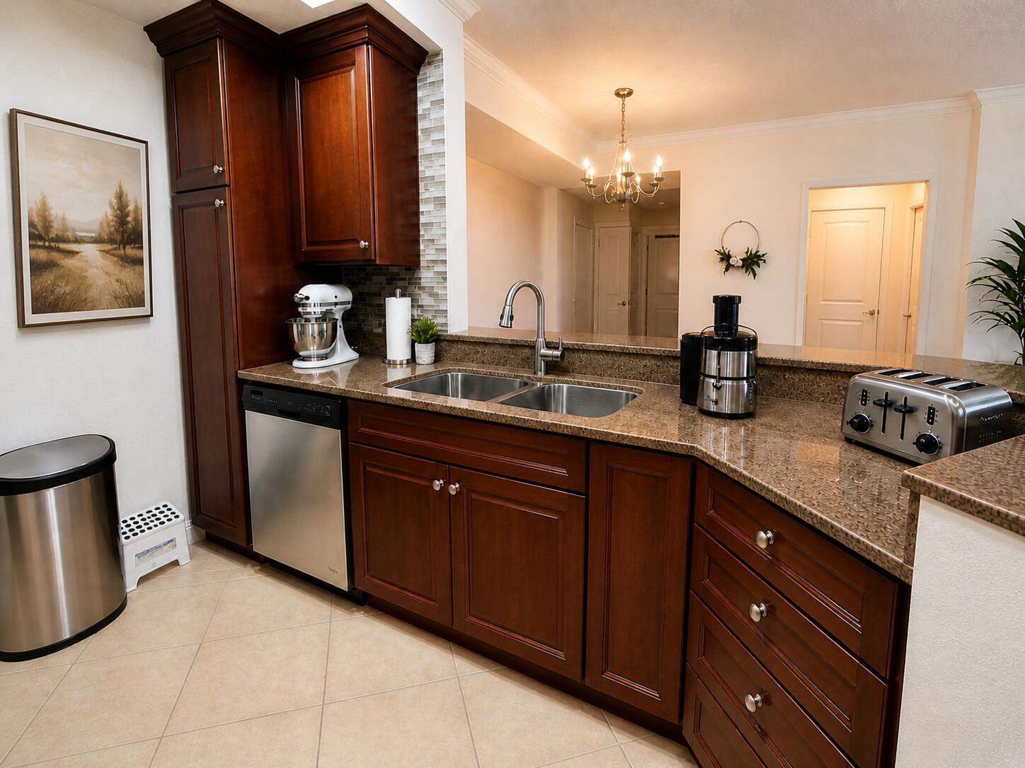 1660 Renaissance Commons Boulevard, Unit 2418 Boynton Beach, FL 33426 - Photo 1 of 18 a spacious bathroom with a granite countertop sink and a mirror