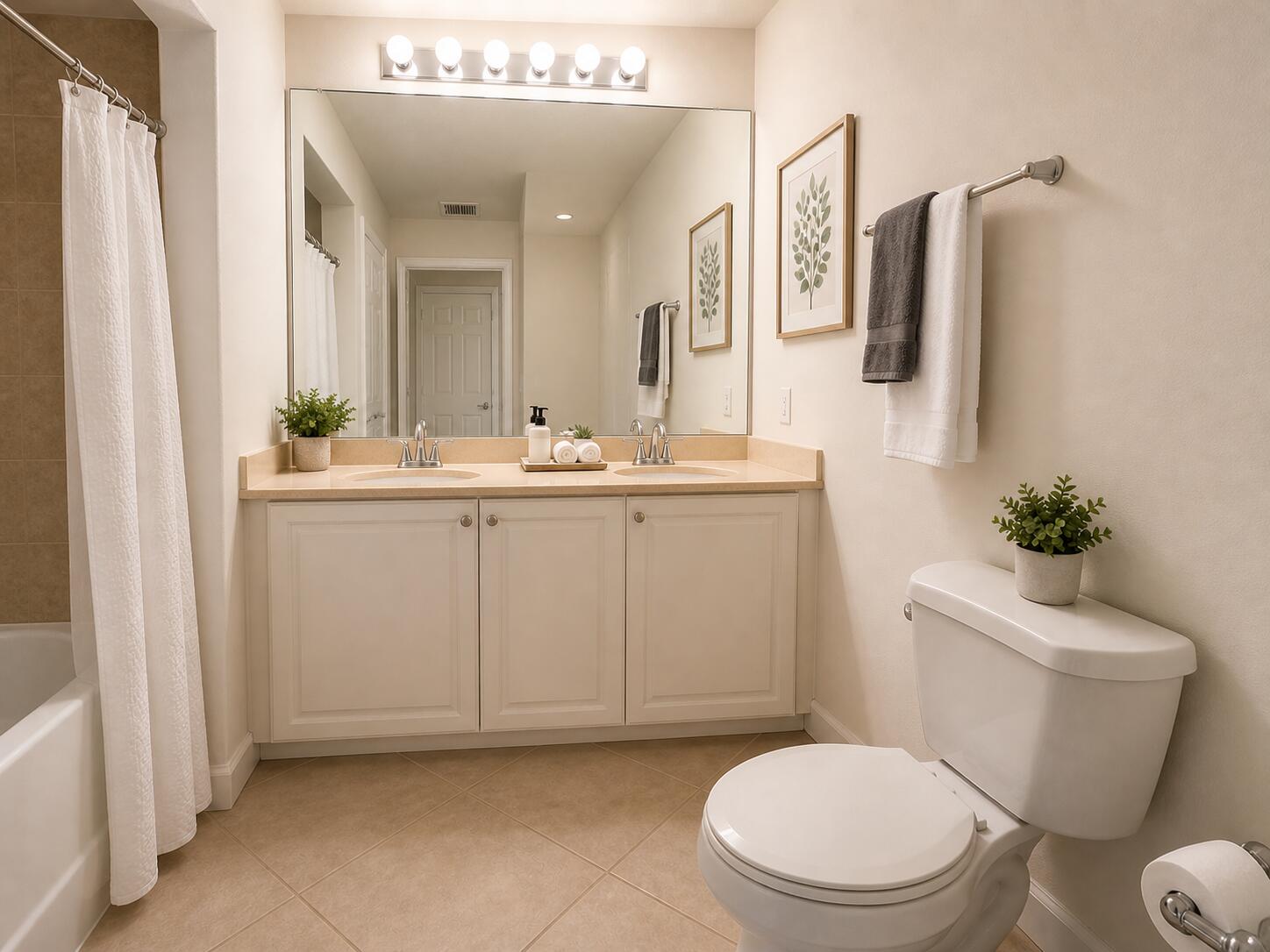 1660 Renaissance Commons Boulevard, Unit 2418 Boynton Beach, FL 33426 - Photo 11 of 18 a bathroom with a toilet a sink and mirror