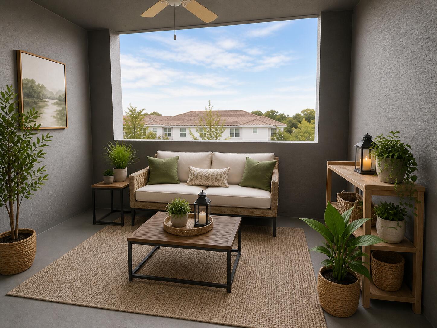 1660 Renaissance Commons Boulevard, Unit 2418 Boynton Beach, FL 33426 - Photo 16 of 18 a living room with furniture and a potted plant