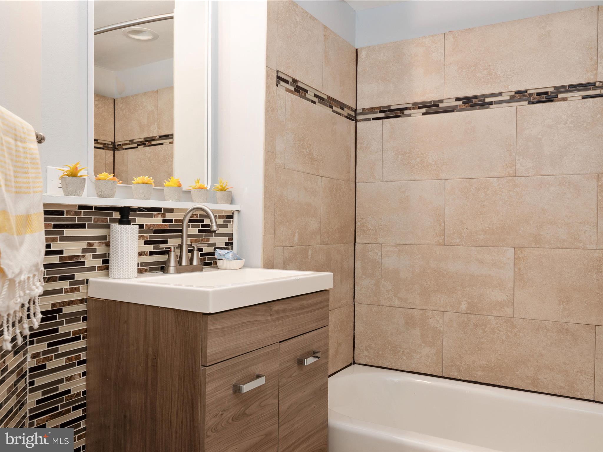 1119 Overbrook Road Baltimore, MD 21239 - Photo 28 of 72 a bathroom with a sink mirror and a bathtub