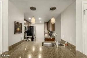 a view of a living room and dining room