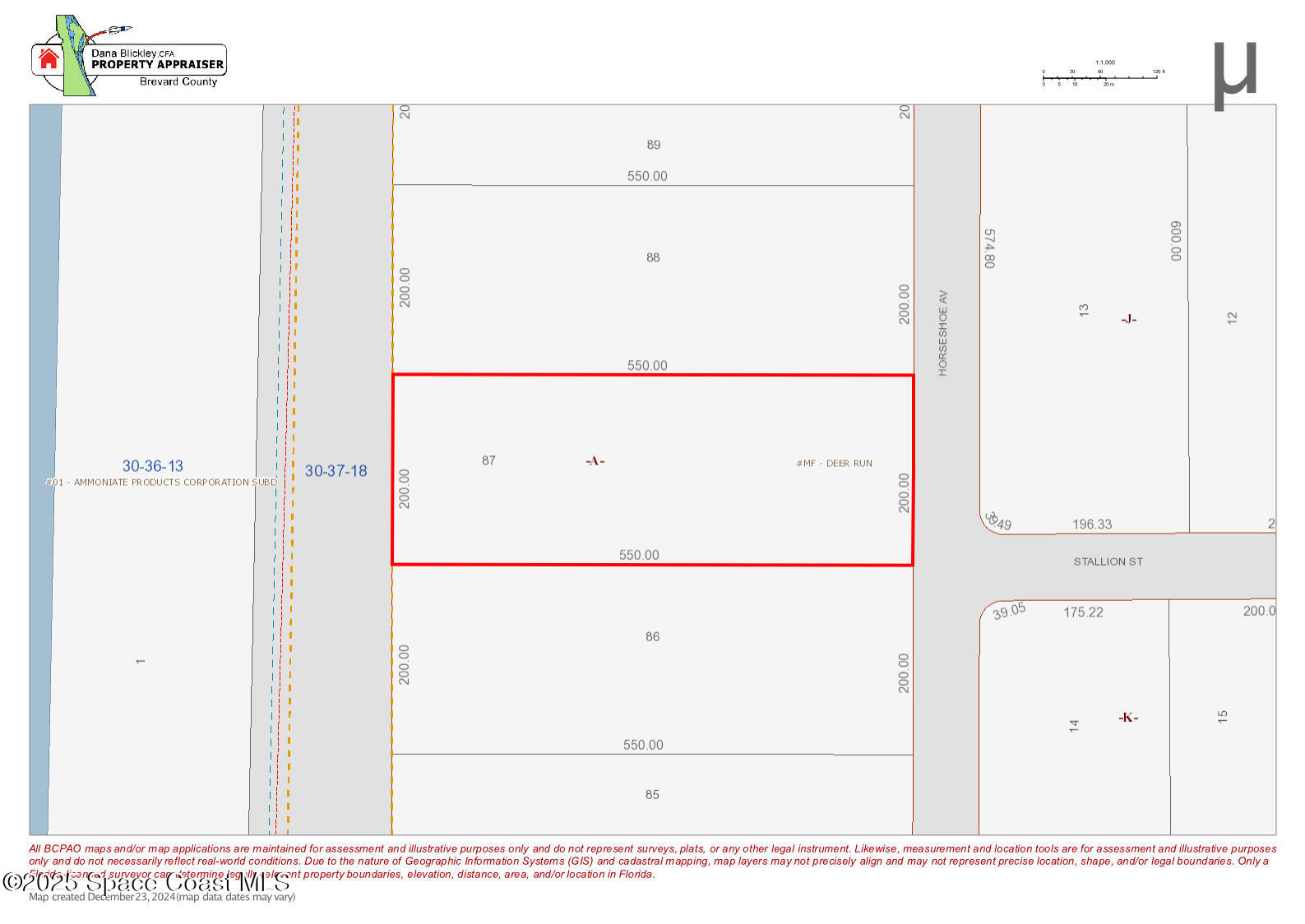 8556 Horseshoe Avenue Palm Bay, FL 32909 - Photo 3 of 4 8556 Horseshoe Ave - BCPAO Map Street Vi
