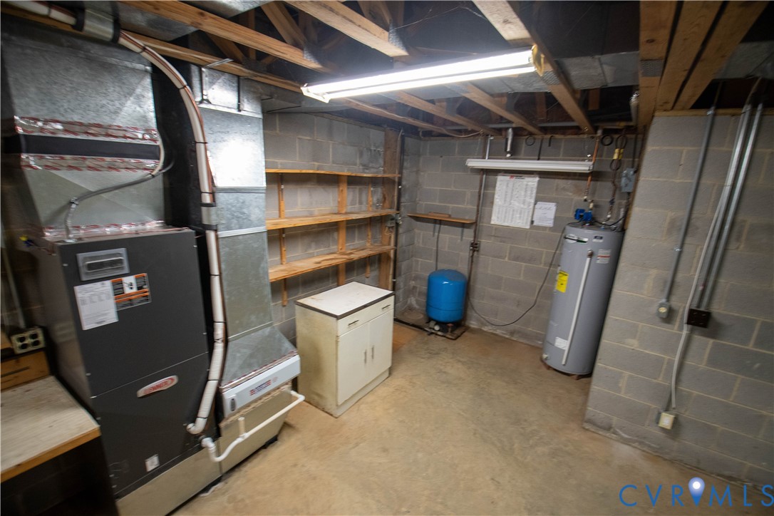 3574 Blose Road Elkton, VA 22827 - Photo 25 of 49 Unfinished basement featuring heating unit, electr