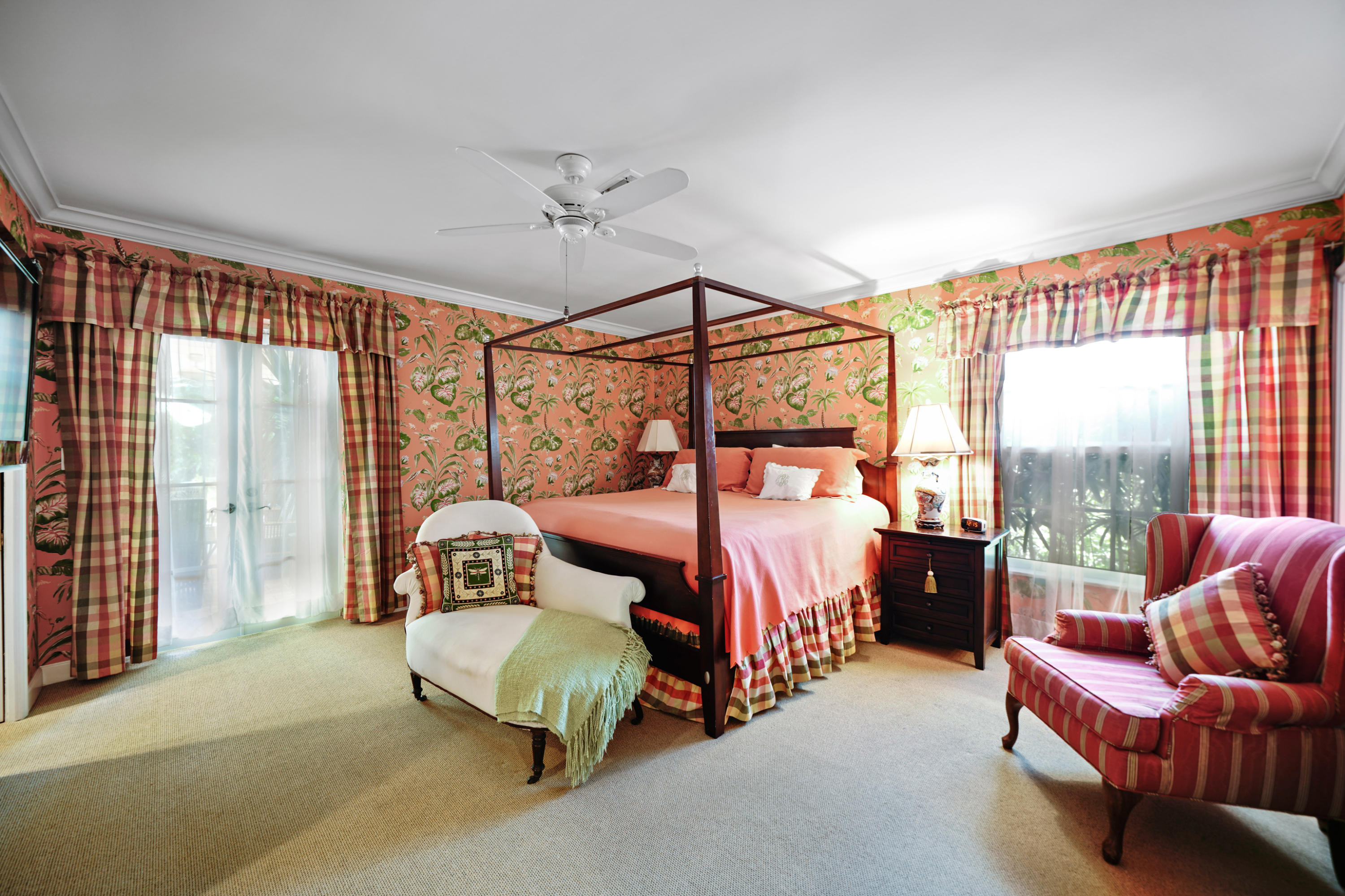 3232 Gulf Stream Road Gulf Stream, FL 33483 - Photo 12 of 36 a bedroom with furniture and large windows