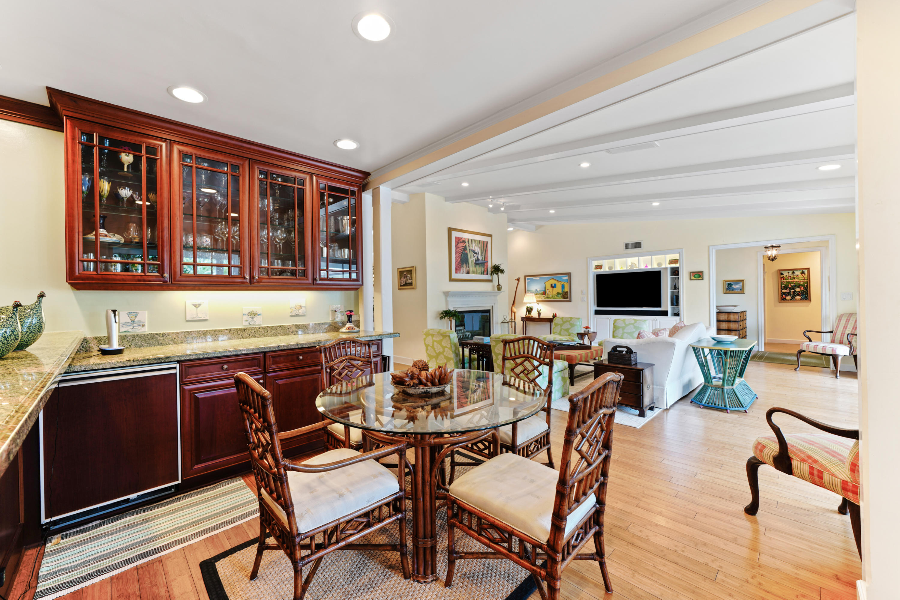 3232 Gulf Stream Road Gulf Stream, FL 33483 - Photo 28 of 36 a view of a dining room with furniture window and wooden floor