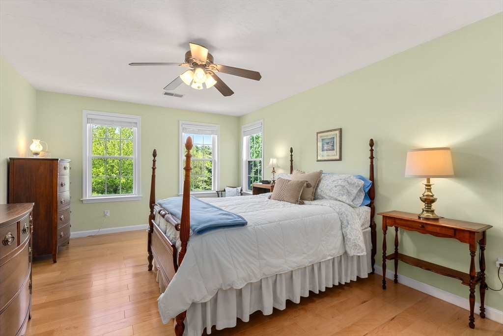 7 Brook Hill Road Sturbridge, MA 01518 - Photo 27 of 41 a bedroom with a bed and a flat tv screen on dresser
